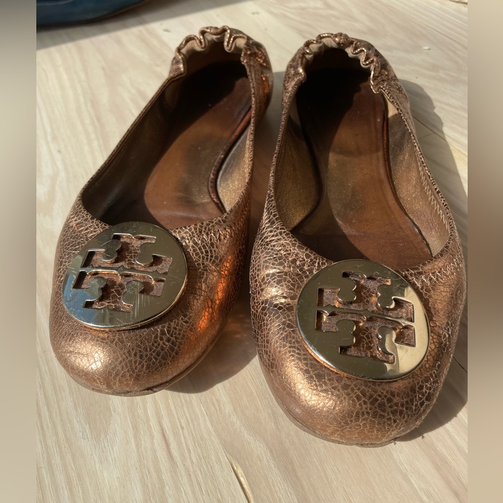 Tory Burch Reva Ballet Flats US 7M Bronze